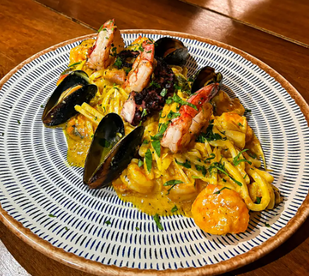 Fettuccine de Pupunha ao Frutos do Mar